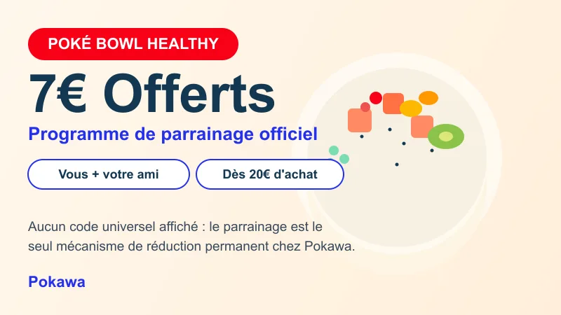 Pokawa parrainage 7€ offerts pour vous et votre ami, dès 20€ d'achat