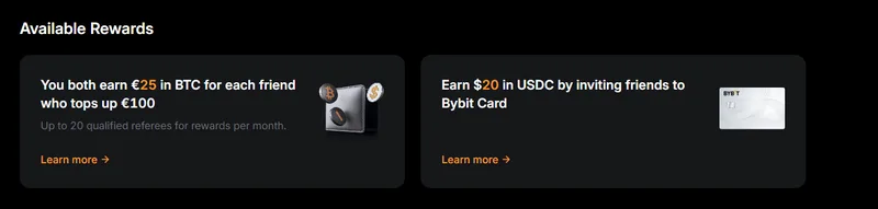 Récompenses de parrainage Bybit EU : 25 € en BTC pour le parrain et le filleul dès 100 € déposés