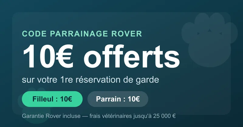 Code de parrainage Rover : 10€ offerts au filleul et 10€ au parrain sur la première réservation