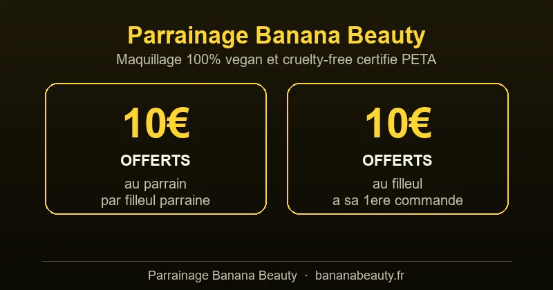 Parrainage Banana Beauty : 10€ offerts au parrain et 10€ au filleul