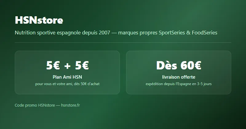 Code promo HSNstore : 5€ offerts pour vous et votre ami via le Plan Ami, dès 50€ d'achat, livraison gratuite dès 60€