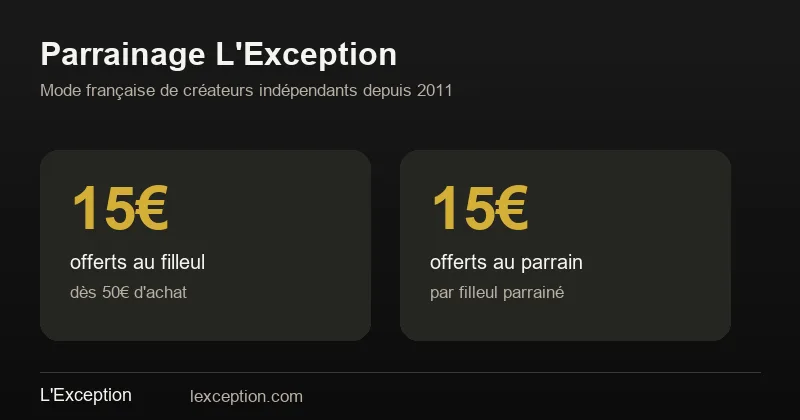 Parrainage L'Exception : 15€ offerts au filleul et 15€ offerts au parrain