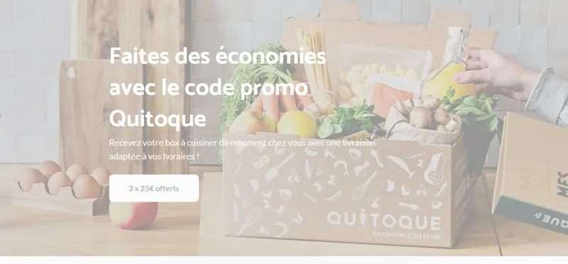 Code promo Quitoque 3 x 25€ offerts sur les premières box à cuisiner