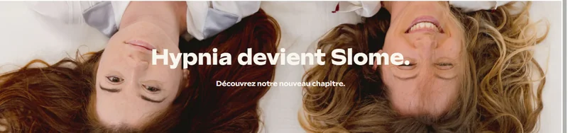 Bannière officielle « Hypnia devient Slome » sur slome.fr — le rebrand d'avril 2026