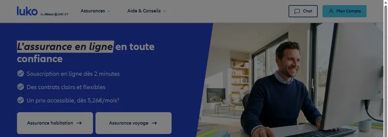 Luko by Allianz Direct : assurance habitation en ligne dès 5,26€ par mois, souscription en 2 minutes