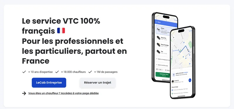 Marcel est devenu LeCab : le service VTC 100 % français revendique plus de 10 ans d'expertise, 18 000 chauffeurs et 1 million de passagers