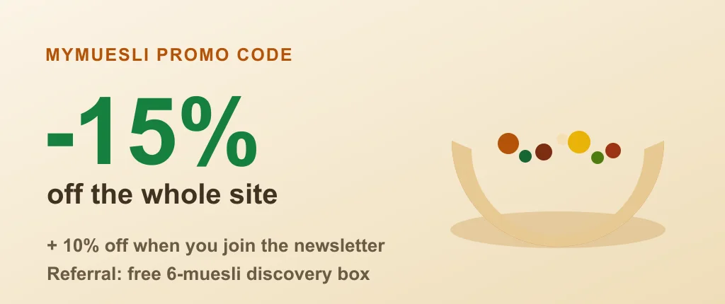MyMuesli promo code: -15% off the whole site on custom organic muesli