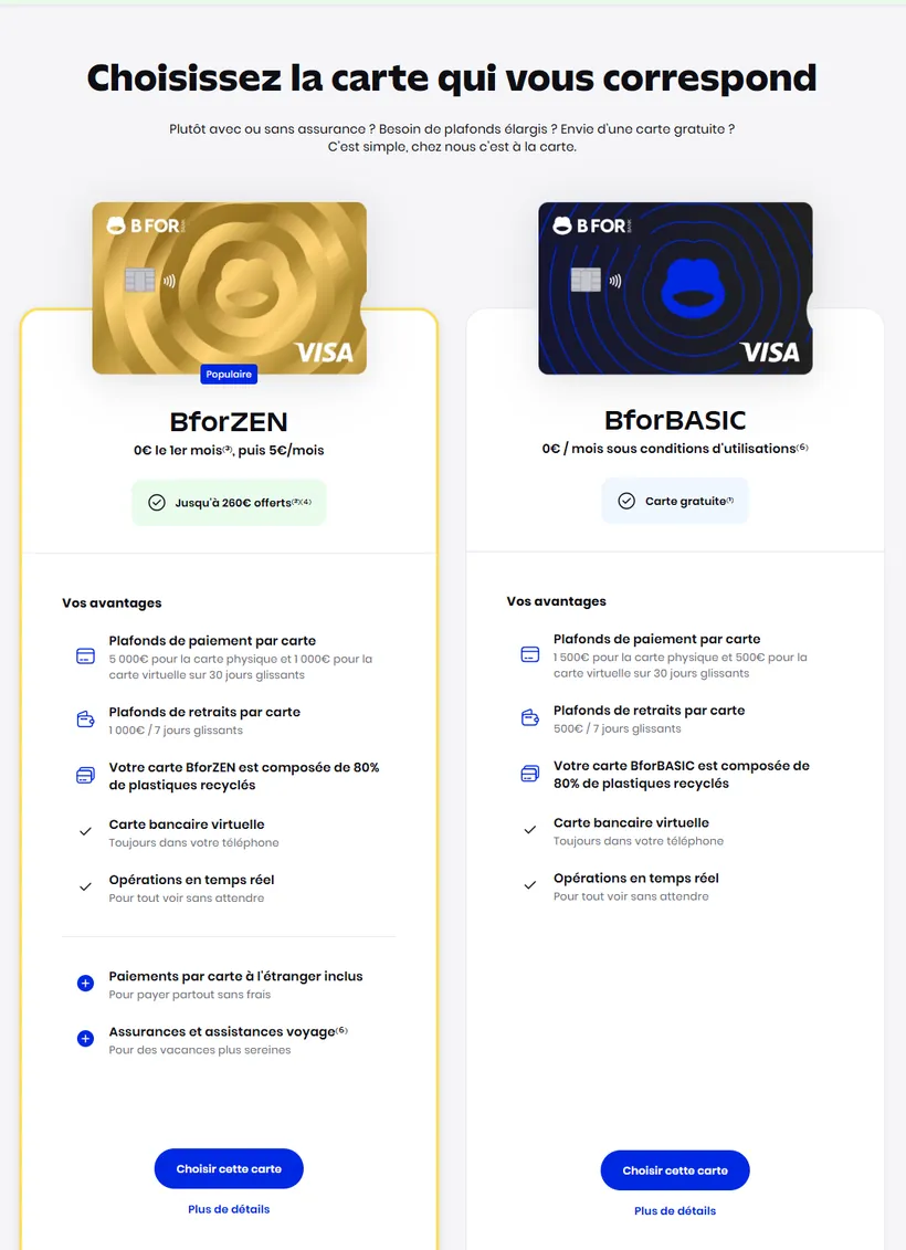 Cartes BforBank BforZEN et BforBASIC : offre de bienvenue jusqu'à 260€