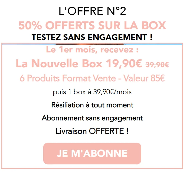 Offre de bienvenue Biotyfull Box : première box à 19,90€ au lieu de 39,90€, soit -50%, sans engagement et livraison offerte