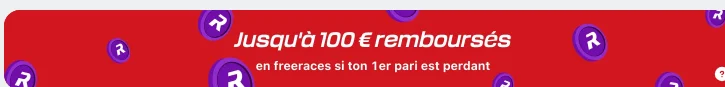 Bannière officielle Betclic Turf : jusqu'à 100€ remboursés en freeraces si le premier pari hippique est perdant