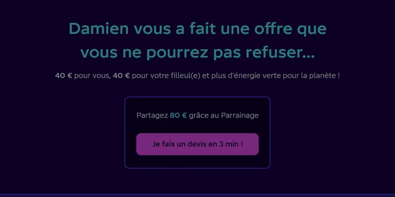 Parrainage Octopus Energy : 40€ pour vous, 40€ pour votre filleul(e) — partagez 80€ grâce au code cyan-gnat-95