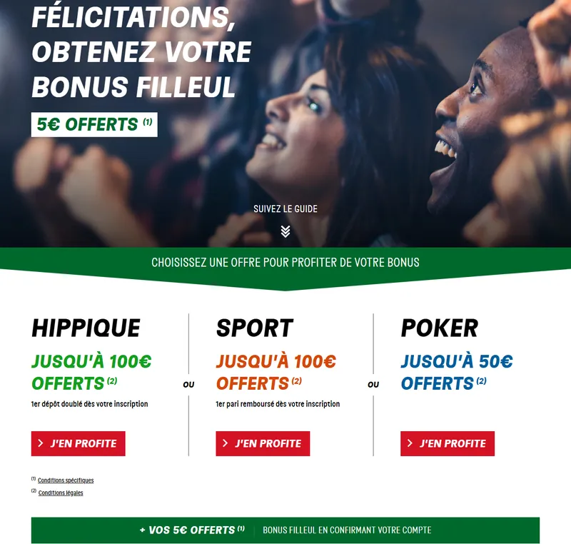 Bonus filleul PMU : 5€ offerts et jusqu'à 100€ de dépôt doublé avec le code parrainage 266880408