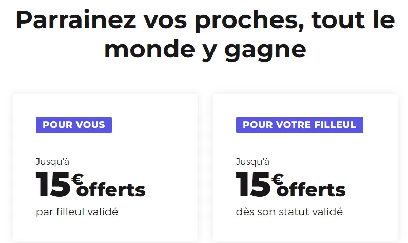 Parrainage RED by SFR 15 euros offerts parrain et filleul
