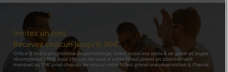 Parrainage Yespark : 30€ offerts chacun pour un abonnement mensuel, 10€ pour une réservation à l'heure
