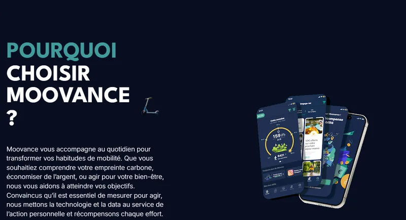 Application Moovance : suivi des trajets et récompenses Mooves échangées chez les partenaires