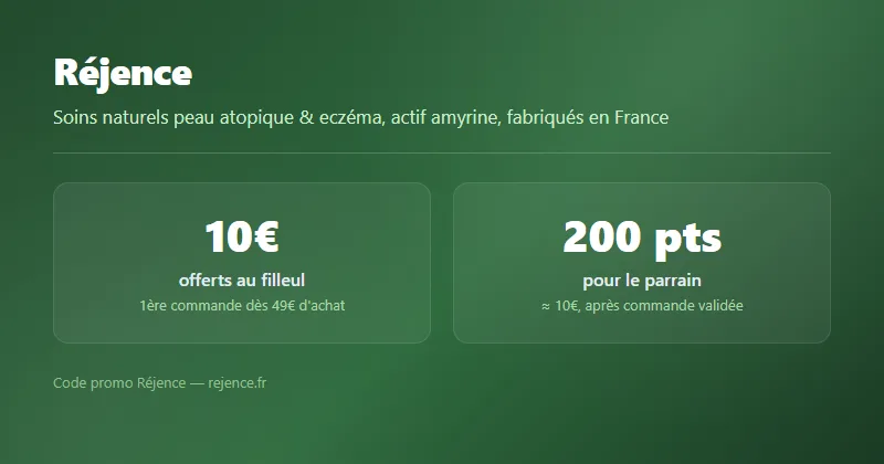 Parrainage Réjence : 10€ offerts au filleul, 200 points pour le parrain