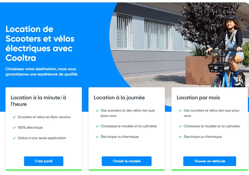 Formules de location Cooltra (à la minute, à la journée, au mois) — le service qui remplace Cityscoot à Paris, 15€ offerts avec le code jmnpvg