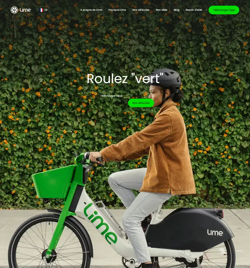 Vélo électrique Lime en libre-service — l'application Lime où saisir le code parrainage RFH5Q50