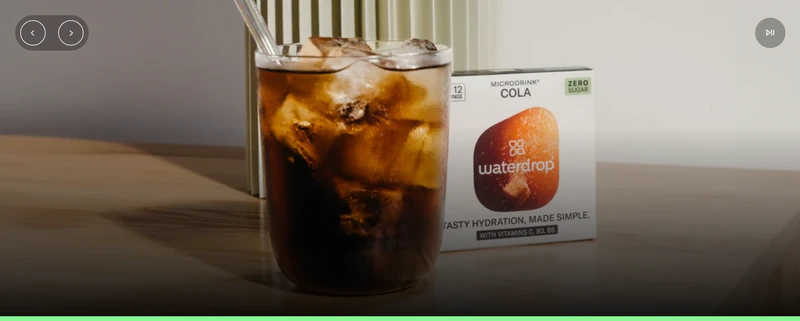 Waterdrop Microdrink COLA pack with zero sugar: tasty hydration made simple, with vitamins C, B3, B5
